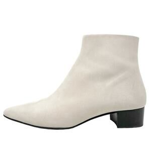 The Row Ambra Ivory Suede Pointed Toe Ankle Boots Size 40.5